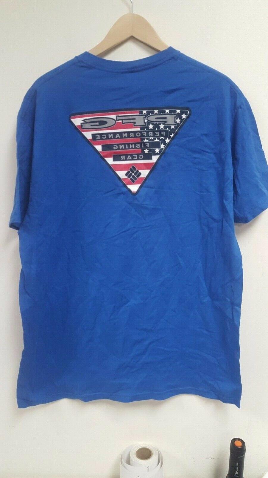Columbia PFG T-Shirt, Blue, Size:XL